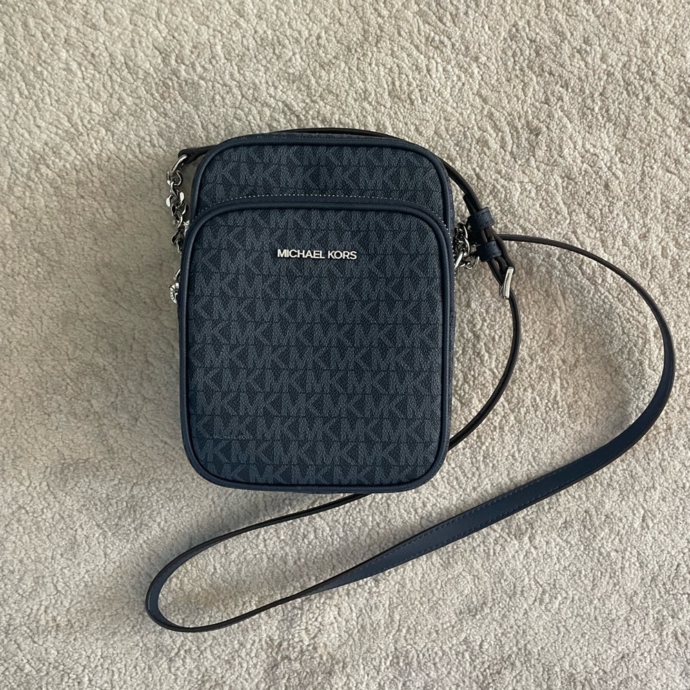 Michael Kors Navy MK Signature Crossbody Belt Bag